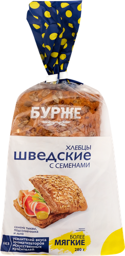 Хлебцы БУРЖЕ шведские с семенами, 280г, изображение