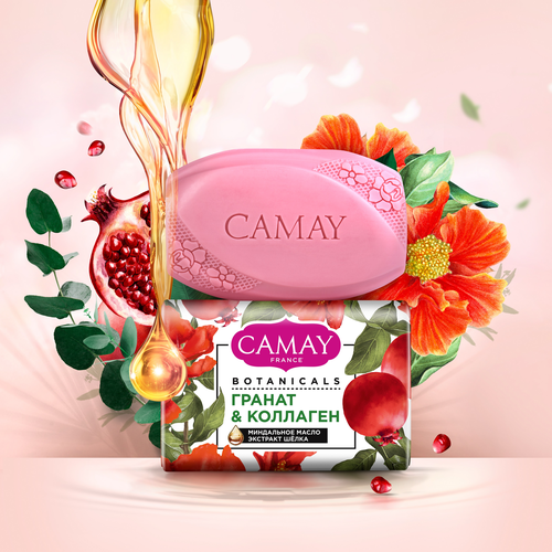 Туалетное мыло CAMAY Botanicals Цветы граната, 85г, изображение
