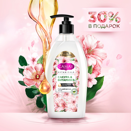 Гель для душа CAMAY Botanicals Японская сакура, 750мл, вид