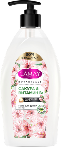 Гель для душа CAMAY Botanicals Японская сакура, 750мл, картинка