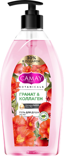 Гель для душа CAMAY Botanicals Цветы граната, 750мл, вид