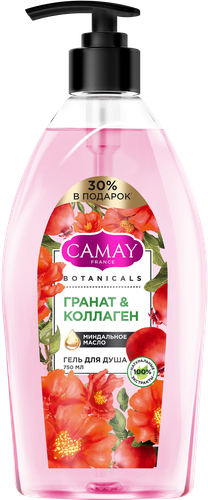 Гель для душа CAMAY Botanicals Цветы граната, 750мл, детальное фото