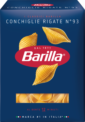 Макароны BARILLA Conchiglie rigate №93 группа А, высший сорт, 450г, изображение