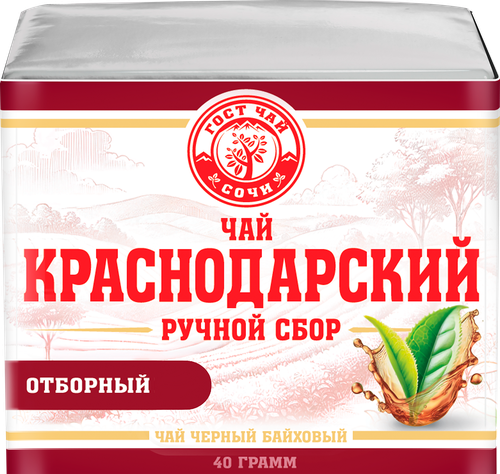 Чай черный КРАСНОДАРСКИЙ ГОСТ ЧАЙ РУЧНОЙ СБОР байховый, листовой, 40г, фото