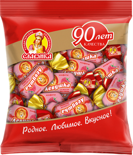 Конфеты ЛЕВУШКА со вкусом малины, глазированные, 199г, фотография