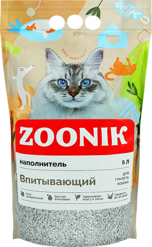 Наполнитель для кошек ЗООНИК впитывающий, 5л, вид