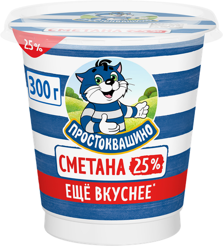 Сметана ПРОСТОКВАШИНО 25%, без змж, 300г, фотография
