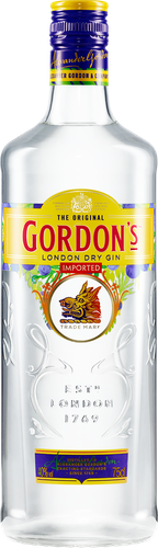 Джин GORDON'S London Dry сухой 37,5%, 0.7л, крупный план