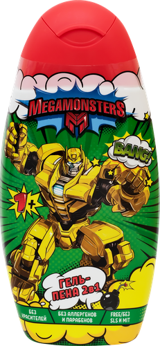 Гель-пена для мальчиков MEGAMONSTERS 2в1, 300мл, вид