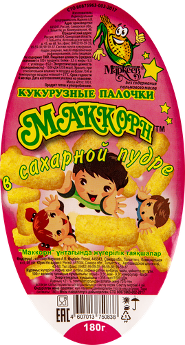 Палочки кукурузные МАККОРН в сахарной пудре, 180г, картинка