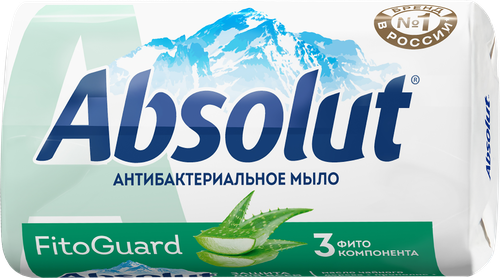 Туалетное мыло ABSOLUT Nature антибактериальное с экстрактом алоэ, 90г, картинка