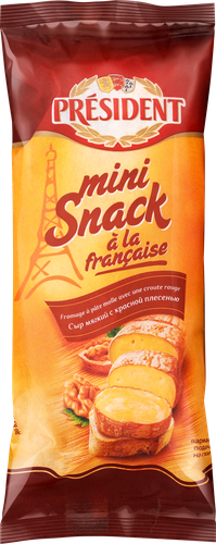 Сыр мягкий PRESIDENT Mini Snack a La Francaise с красной плесенью 60%, без змж, 90г, вид