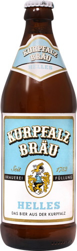 Пиво светлое KURPFALZ Brau Helles фильтрованное непастеризованное, 5,2%, 0.5л, детальное фото