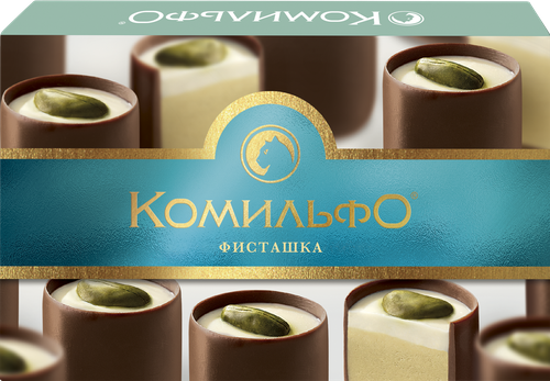 Конфеты КОМИЛЬФО Фисташка с двухслойной начинкой, 116г, детальное фото
