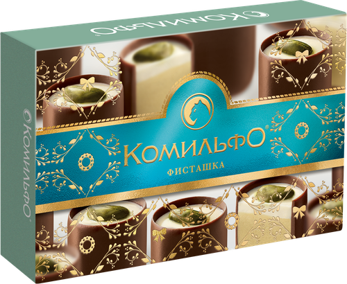 Конфеты КОМИЛЬФО Фисташка с двухслойной начинкой, 116г, вид