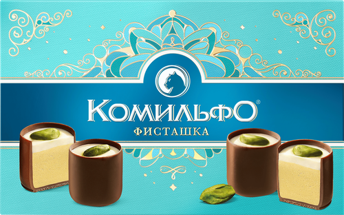 Конфеты КОМИЛЬФО Фисташка с двухслойной начинкой, 116г, фотография