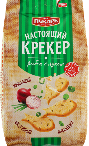 Крекер КОНФИ Рыбки с луком, 220г, крупный план