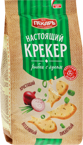 Крекер КОНФИ Рыбки с луком, 220г, крупный план