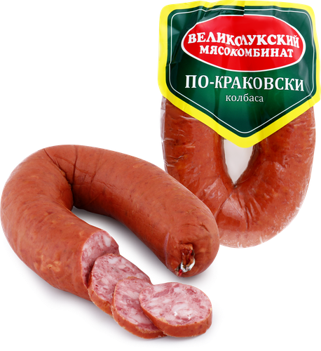 Колбаса полукопченая МК ВЕЛИКОЛУКСКИЙ По-краковски, 300г, детальное фото