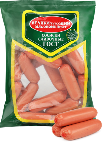 Сосиски МК ВЕЛИКОЛУКСКИЙ Сливочные ГОСТ, 650г, изображение