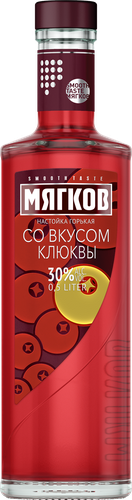 Настойка МЯГКОВ горькая со вкусом клюквы 30%, 0.5л