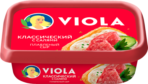 Сыр плавленый VIOLA Классический с салями 35%, без змж, 190г, детальное фото