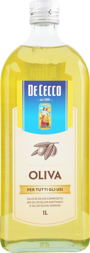 Масло оливковое DE CECCO рафинированное, с добавлением нерафинированных оливковых масел, 1000мл, картинка