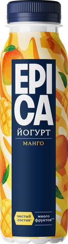 Йогурт питьевой EPICA с манго 2,5%, без змж, 260г, фото