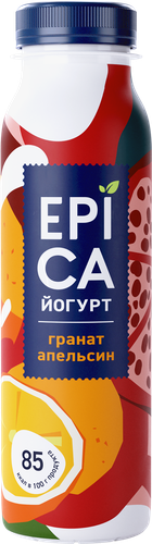 Йогурт питьевой EPICA с гранатом и апельсином 2,5%, без змж, 260г, картинка