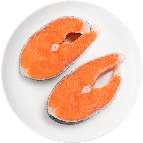 Лосось Атлантический замороженный стейк ЛЕНТА FRESH, весовой, фотография