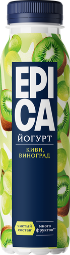 Йогурт питьевой EPICA с киви и виноградом 2,5%, без змж, 260г, картинка
