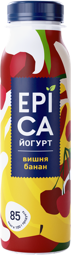 Йогурт питьевой EPICA с вишней и бананом 2,5%, без змж, 260г, картинка