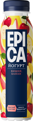 Йогурт питьевой EPICA с вишней и бананом 2,5%, без змж, 260г, картинка