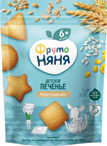 Печенье мультизлаковое ФРУТОНЯНЯ растворимое, с 6 месяцев, 120г, вид