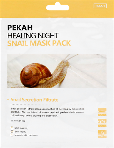 Маска для лица PEKAH Healing Night Восстанавливающая с муцином улитки, 25мл, вид