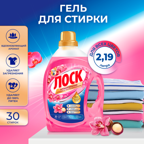 Гель для стирки ЛОСК Ароматерапия Орхидея и масло макадамии, 2.19л, вид
