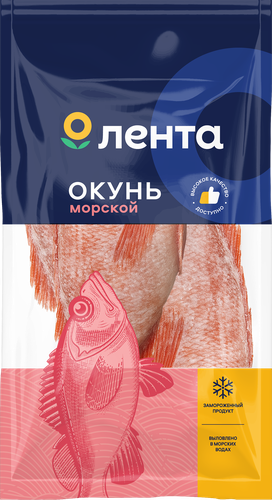 Окунь морской замороженный ЛЕНТА потрошеный без головы, 800г, крупный план