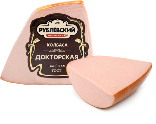 Колбаса вареная РУБЛЁВСКИЙ Докторская, категория А, весовая, крупный план