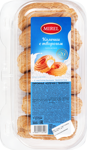 Пирожные MIREL Колечки с творогом, 6х50г, детальное фото
