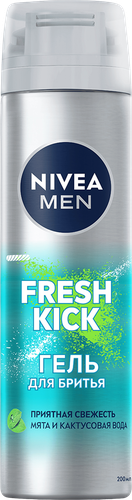 Гель для бритья NIVEA Men Fresh kick Приятная свежесть с мятой, 200мл, фото