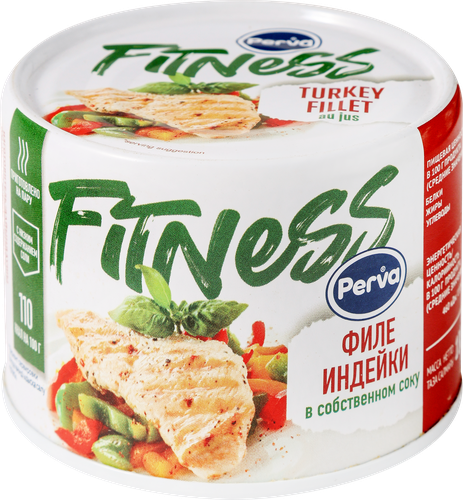 Индейка PERVA Fitness, филе в собственном соку, 180г, вид