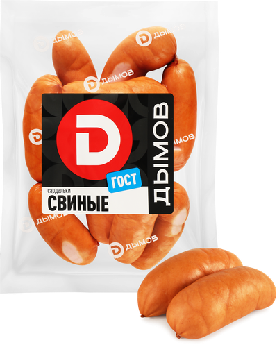 Сардельки ДЫМОВ Свиные, категория Б, 920г, вид