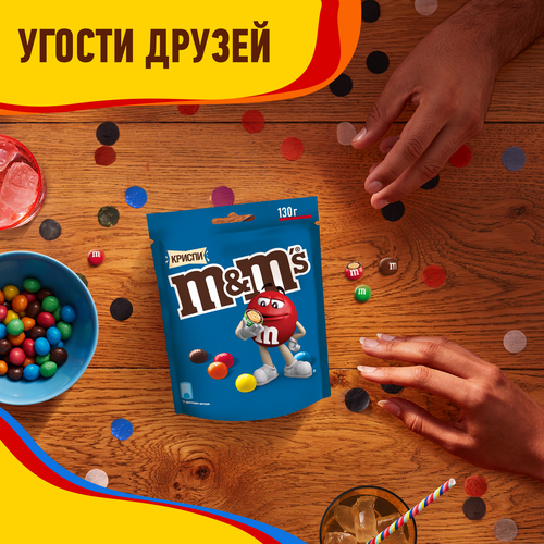 Драже M&M'S Криспи, 130г, крупный план