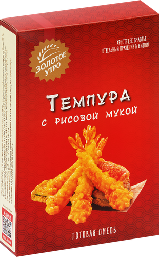 Смесь мучная ЗОЛОТОЕ УТРО Темпура с рисовой мукой, 130г, детальное фото