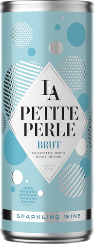 Вино игристое LA PETITE PERLE белое брют, 0.25л, детальное фото