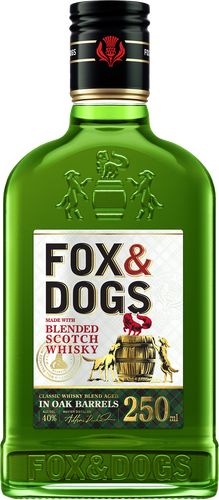 Виски FOX & DOGS купажированный 40%, 0.25л