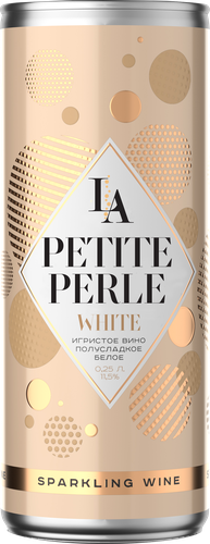 Вино игристое LA PETITE PERLE белое полусладкое, 0.25л, вид