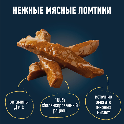 Корм влажный для взрослых кошек FELIX Мясные ломтики Говядина, 75г, изображение