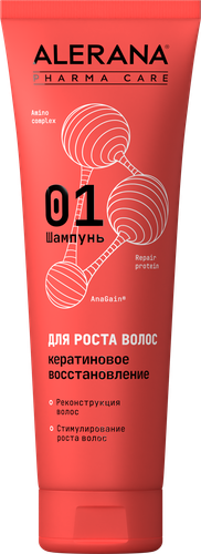 Шампунь для волос АЛЕРАНА Pharma Care Кератиновое восстановление, 260мл, крупный план