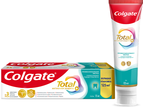 Зубная паста COLGATE Total 12 Профессиональная чистка со специальным ингредиентом для гладких и блестящих зубов, с цинком и аргинином для антибактериальной защиты, 125мл, картинка